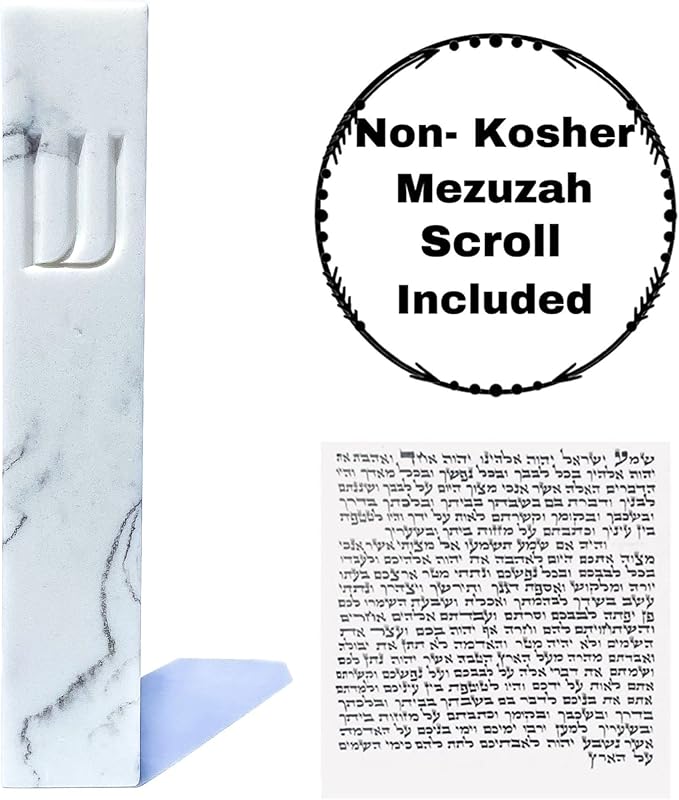 A&S Mezuzot A&S Modern Stone Mezuzah Case Design, Mezuza Cover for Scroll Protection, Easy Peel and Stick Houswarming Gift and Home Blessing