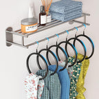 Belt/Scarf Hangers for Closet - 8 PCS Nonslip Space Saving Steel Tie Rings Holder Organizer for Neckties, Shawls Scarves, Veils, Pashminas Display(8 Pack, Black)