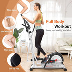 ANCHEER Elliptical Exercise Machine, Elliptical Trainer for Home Gym, Exercise Equipment 500Lbs Max Weight,Ultra-Silent Elliptical Machine, with Pulse Rate Grips&Smooth Resistance Levels