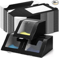 20 Pcs Modern Hat Boxes with Window Baseball Hat Organizer Display Box for Hat, 8.7 x 7.7 x 4.8, Black Paper Fold Storage Container Packing Box for Baseball Caps Dad Hat Billed Cap