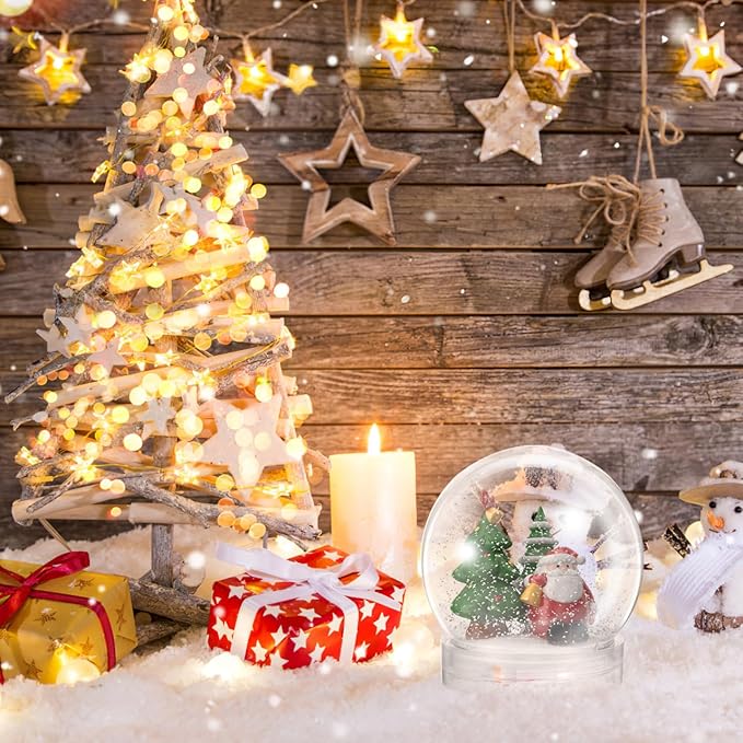 10PCS Plastic Snow Globe Water Globe 2.36 Inch DIY Clear Snow Globe with Screw Off Globe Kit for Christmas DIY Crafts Home Decoration