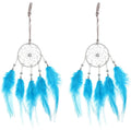 uxcell 2pcs Dream Catchers, Small Handmade Feather Dreamcatcher Supplies Car Charm with Crystal Beads Wall Hanging Decor for Home Car Decoration Ornament Women Friend Gift, Blue