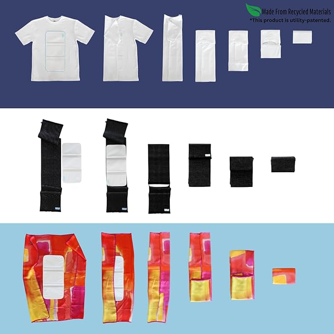 7 Pcs PLIIO Medium Filers, Foldable Clothes Organizer, Space-Saving Closet and Suitcase solution, Wrinkle-Free Storage Solution for Home and Travel, Wardrobe Organizer and Clothes Folder