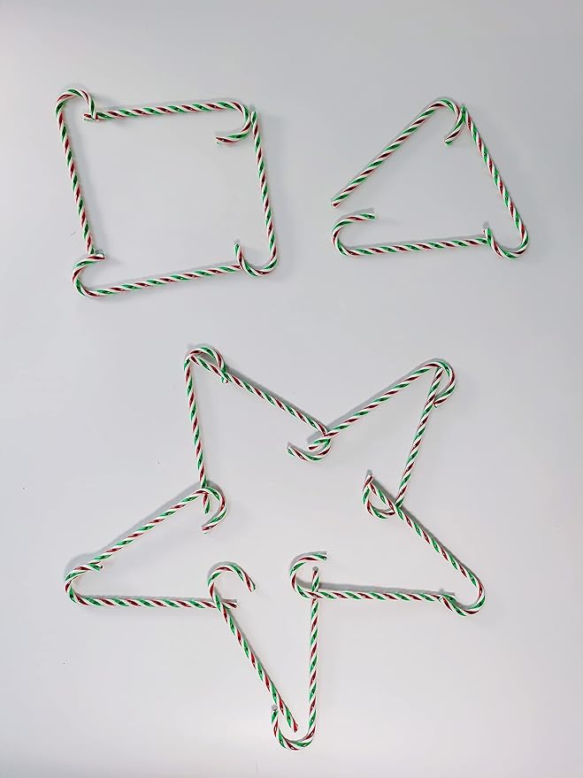 50 Pcs Christmas Candy Canes 5.9 inch Plastic Christmas Tree Hanging Ornaments Twisted Green Crutch Candy Canes for Xmas Home Indoor Outdoor Party Decoration (Green red White)