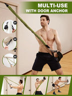Pilates Bar Kit with Resistance Bands,260LBS Heavy Duty Resistance Bands for Working Out, Strength Pilates Equipment with Handles Door Anchor, Versatile Pilates Kit for Man Woman Full-Body Workouts