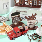Coffee Bar Decor Vintage Mini Metal Pickup Truck Decor with Book Accessories for Coffee Station,Farmhouse Tiered Tray Table Decorations for Home Kitchen, Office, Cafe