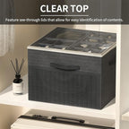 Aokeyee Shoe Organizer for Closet,2 Pack Foldable Shoe Storage Organizer Box Bin with Adjustable Dividers and Clear Cover, Fits up to 16-32 Pairs