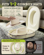 Cowboy Hat Box, Cowboy Hat Case for Travel, Crush Proof Storage for Western/Panama/Fedora, Carrier with Adjustable Shoulder Strap & Brush
