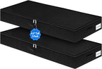 4.5-Inch Tall Under Bed Storage Container, Low Profile Underbed Storage Bin, Thin Clothes Storage Organizer with Rigid Sides & Bottom, Shallow Storage for Under Couch & Dresser Space, 2-pack, Black