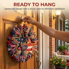 Patriotic Wreaths for Front Door, 250 Anniversary Wreath 4th of Red White and Blue Wreath, Memorial Day Flag Wreaths for Indoor Outdoor Porch Decory Holiday Decorative (#C)