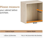 Expandable Closet Shelf Wall-Mounted Metal Storage Rack Adjustable Closet Rod DIY Divider Separator Space Saving for Cabinet Wardrobe Cupboard Kitchen Pantry Cupboard, 45.8-56.5 Inches