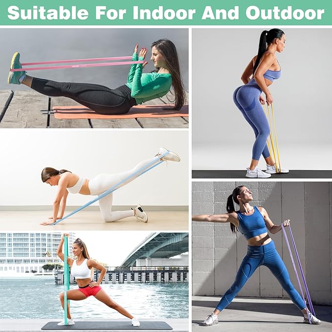 Resistance Bands, Pull Up Bands, Workout Bands for Exercise, Thick Heavy Resistance Band Set with Door Anchor, Elastic Bands for Body Stretching, Training at Home/Gym for Men & Women