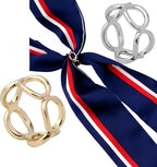 SYWDUDUCLT Scarf Ring for Women's Shawl, Silk Neckerchief, Tshirt, Gold/Sivler, S/M/L, 2 Pcs