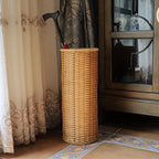 WXYZ Hand-Woven Bamboo and Rattan Umbrella Stand, Multifunctional Umbrella Basket for Home Hotel and Office Umbrella Bucket, 59x24.5cm