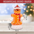 Gingerbread Christmas Snow Globe Lantern with 8 Music Songs & 6H Timer Water Snow Globe Lantern USB & Battery Operated for Christmas Festival Decorations Gifts (Gingerbread)