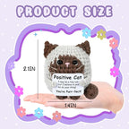 Inspirational Handmade Crochet Brown Cat, Positive Emotional Support Brown Cat, Valentine's Day Gift, Birthday Thanksgiving Basket Gift for Home Decorations