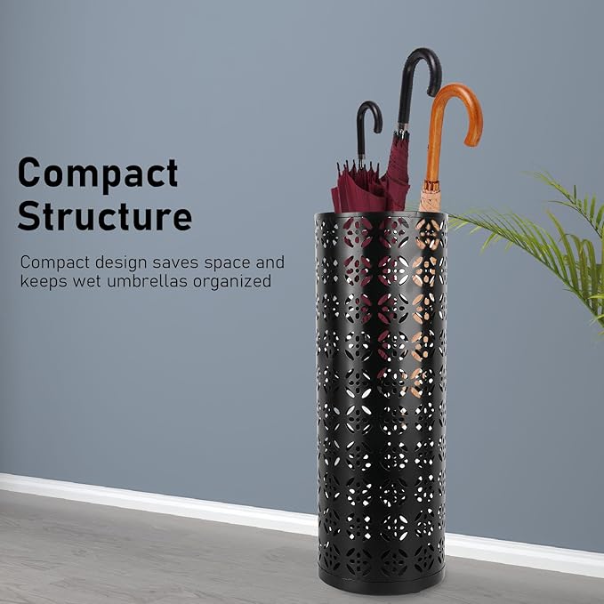 Umbrella Holder for Entryway, Umbrella Holder Metal Umbrella Stand Indoor with Hollow Design for Home Entryway (Small)