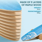 Surf Balance Board Wooden Balance Board,3 Modes Wobble Board Trainer with Roller, Exercise Balancing Stability Trainer for Improve Balance, Surf Trainer & Sports Trainer Wobble Board