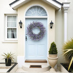 LZNPA 22 Inch Summer Spring Wreaths for Front Door Romance Lavender Wreath, Elegant Artificial Front Door Wreath for All Season Spring Decorations for Home Wall Entryway Farmhouse Porch Room Decor