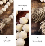 IMIKEYA Wooden Beads Garland: 2PCS Farmhouse Wood Bead Garland for Tiered Tray Farmhouse s Hanging Wood with Tassels Prayer Rustic s for Coffee Table Decor