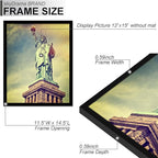 100% Solid Wood 12x15 Picture Frame Set of 2, Black Frame for 12 x 15 Inch Picture Poster Photo, Light Weight 12 by 15 HQ Matte Black Frame for Wall - 2 Pack/Black/12 x15