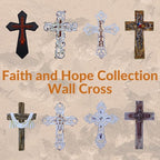 Comfy Hour 13" Rustic Brown Wall Cross Decor, Christian Farmhouse Wall Art with White Cloth, Wooden Look Religious Cross Plaque for Living Room, Bedroom, Entryway, Resin Sculpture Home & Communion Decor