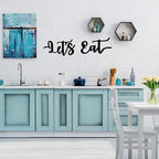 Hotop 2 Pieces Let's Eat Metal Sign, Rustic Black Cutout Eat Kitchen Decor, Kitchen Hanging Wall Plaque Farmhouse Wall Sign for Home Kitchen Dining Living Room Decoration