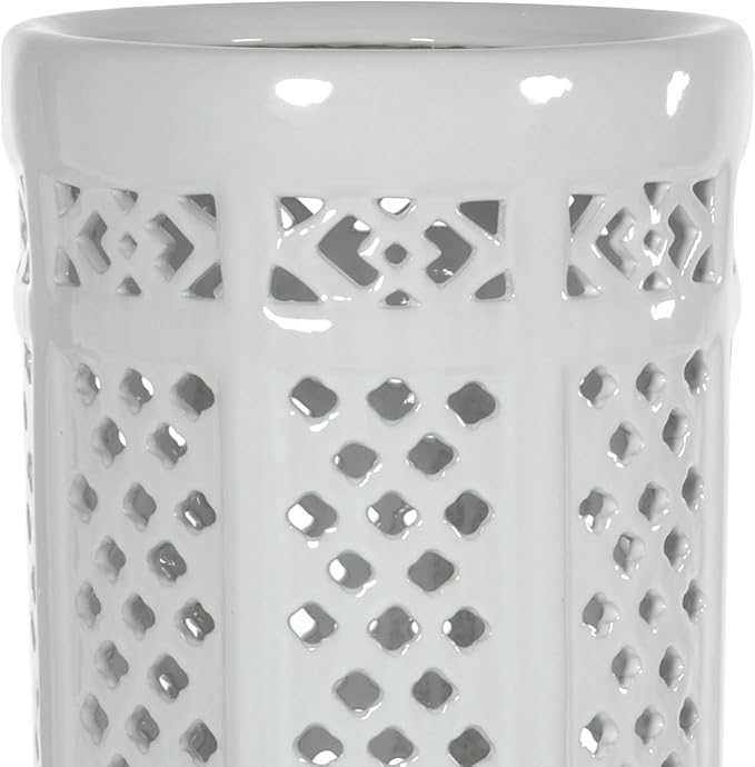 Red Lantern 17" Carved Lattice Decorative Umbrella Stand