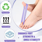 Set of 5 Toe Stretcher Band Separator Spacer Bunion Correction Hallux Valgus Alignment Foot Stretcher Straightener Resistance Loop Yoga Exercise Foot Care with Carry Bag(Pastel)