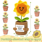Crochet Sunflower Teacher Gifts for Women Men, Emotional Support Teacher Appreciation Gift for Best Friend Sister and Coworker, Cool Birthday Gift for Teens Girls Boys, Encouragement Gifts for Women