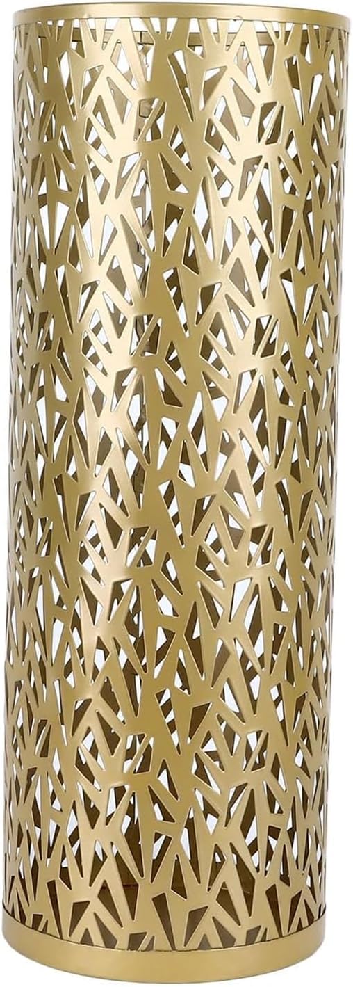 Metal Round Umbrella Stand Rack,Free Standing Umbrella Holder Bin, Canes Walking Sticks Holder for Entryway, Home, Office,Gold