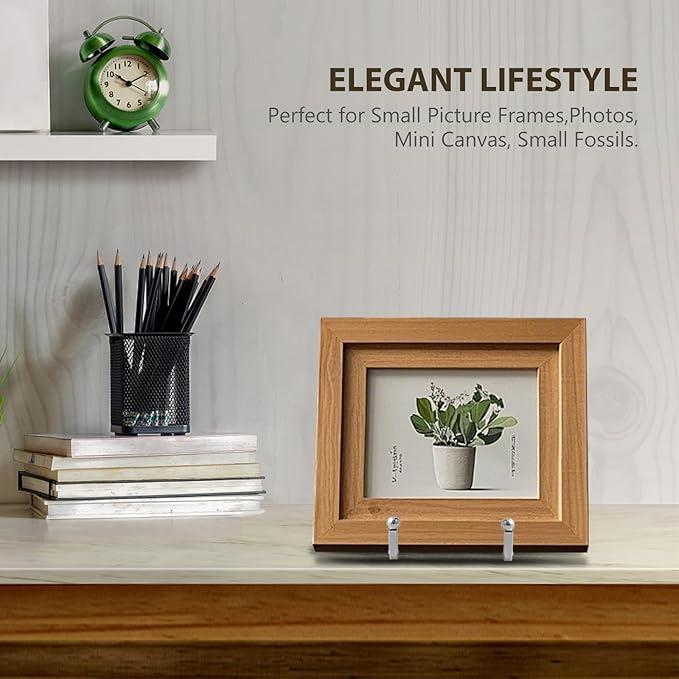 DIDUDIDU Plate Holder Easel Display Stand - Metal Plate Stands for Display - Tabletop Picture Stand - Silver Iron Easels for Display Pictures | Photo Frames | Book | Decorative Plates | Plaque