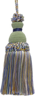 Decorative 5 inch Key Tassel, Green, Gold, Blue Imperial II Collection Style# IKTJ Color: Mountain Spring - 4668