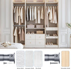 Closet Rods for Hanging Clothes, 17 to 39 Inches No-Cut Stepless Adjustable Closet Rod, 1.3 Inches Expandable Metal Heavy Duty Closet Hanging Rod for Closet Wardrobe Bathroom Laundry RV, Silver