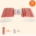 Homode Cedar Blocks for Clothes Storage, Aromatic Cedar Wood for Closets and Drawers, Cedarwood Hangups with Hook, Scent Sachets Bags Cedar Closet Freshener, 16 Pack