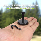 Neosmuk Magnetic Coat Hook,170lb Strong Extra Heavy Duty Magnet Hooks,Magnetic Wreath Hanger/Holder for Metal Doors,Purse,Towel,Stocking,Cruise Cabin,Black,6 Pack