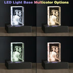 3D Photo Crystal,Personalized Gift for Dad Husband Grandpa,Custom Anniversary,Birthday,Memorial,Couples Gifts,Custom 3D Picture in Crystal