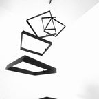 Elegant Minimalist Hanging Mobile with 6 Black Squares – A Statement of Simplicity and Style