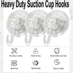 4Pack Wreath Hanger Hooks,Big Suction Cup Wreath Hooks for Halloween Christmas Décor,22 LB Heavy Duty Waterproof Removable Large Wreath Holder for Window Glass Smooth Doors Tiles Welcome Sign,Clear