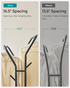 SONGMICS Clothes Rack, Double-Rod Clothing Rack for Hanging Clothes with Wheels, Garment Rack, Metal Frame, 220 lb Max. Total Load, 40.7 Inches Wide, Clothes Storage and Display, Black UHSR107B01