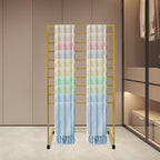 Scarf Organizer, 10 Tier Metal Scarf Display Stand with 4 Lockable Casters Movable Freestanding Belt Shawl Hijab Organizer for Boutique Display, Commercial Home