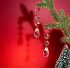 Christmas Ornaments Crystal Tree Decorations, 30Pcs Acrylic Clear Hanging Crystals for Centerpieces Teardrop Chandelier Garland Beads for Xmas Wedding Party Home Decor