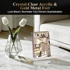 Acrylic Magazine Holder,Magazine Rack Floor,Crystal Clear Stylish Organizer with Luxe Gold Metal Feet and Wave Edge Design Space Saving Storage for Books Newspapers Office Supplies,Home Office