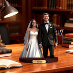 Personalized 3D Cartoon Wedding Photo Desktop Display Custom Newlyweds Anniversary Desk Ornament Bedside Table Decoration Gift'S For The Groom Bride Son And Daughter (Wedding cartoon)