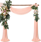 Machoo Decorative Swags Wedding Arch Flowers Swags Artificial Flowers for Decoration 2 Pcs Peony Flower Swag for Wedding Decor Welcome Sign Wedding Arch Lintel Decor (Champagne)
