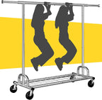 Raybee 75" W Clothes Rack Load 530 LBS, Clothing Racks for Hanging Clothes, Adjustable Heavy Duty Clothes Rack, Portable Metal Garment Rack for Bedroom Laundry Living Room