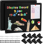 MAXECHO 2 Pack Black Magnetic Bulletin Board, 17.5"×13.5" Magnet Boards for Wall, Cabinet to Display Photos, Notes