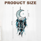 PATIKIL Crystal Life of Tree Dream Catcher, 28 Inch Feather Handmade Moon Dream Catcher with Gemstone Agate Stone Wall Hangings Decor for Home Wedding Bedroom Living Room, Blue Green Black