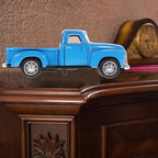 NUOBESTY Old Pickup Truck Figurine - Vintage Alloy Car Vehicle Toy Sky-Blue Retro Ornament for Christmas Table Centerpiece, New Year Birthday Decoration