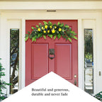 TITA-DONG 30in Floral Swag, Decorative Swags with Lemons & Eucalyptus Leaves, Artificial Spring Swag for Wedding Arch Front Door Wall Home Decor